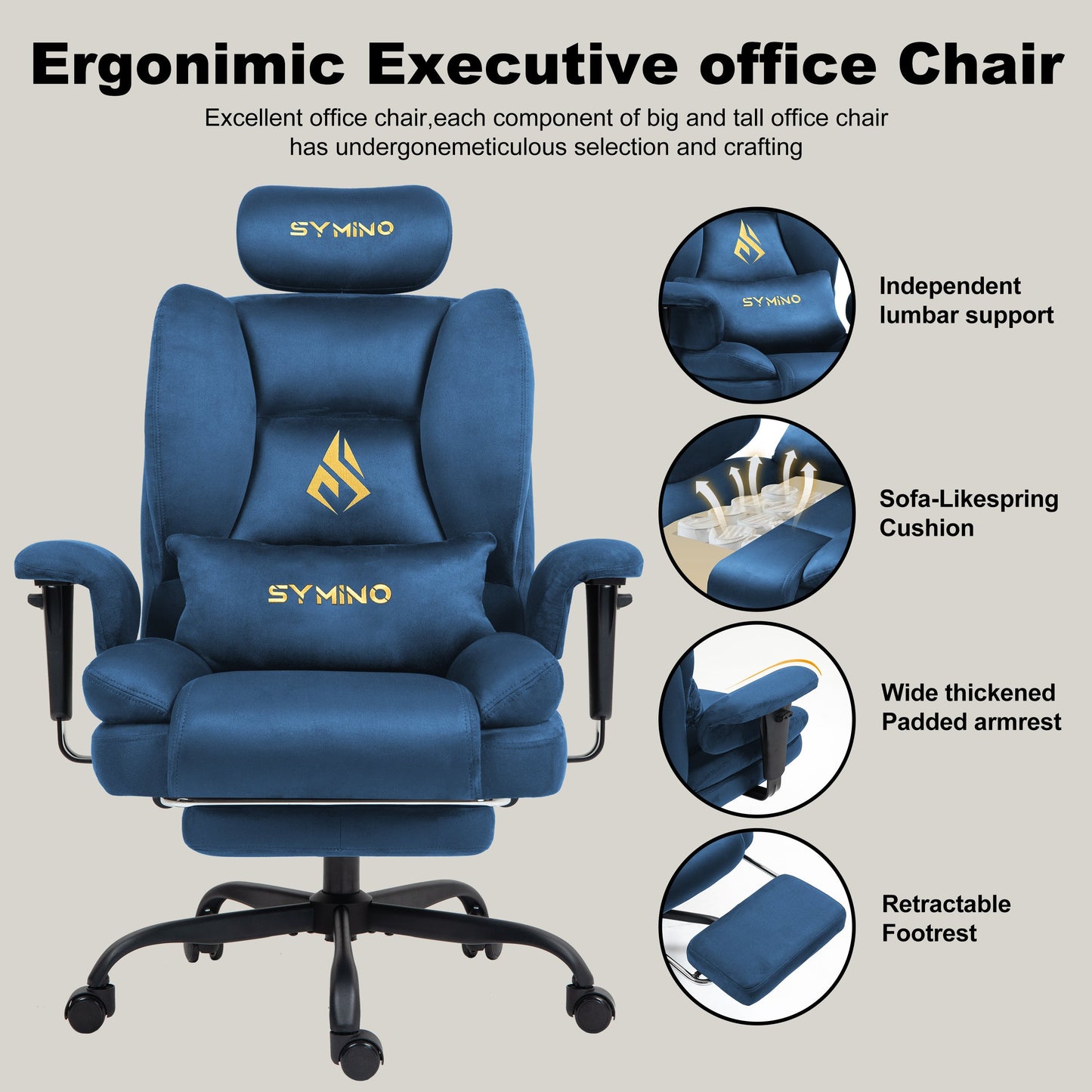 Symino Chaise Gaming Ergonomique